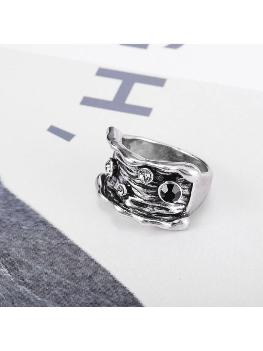 Gothic Crystal Statement Ring - Picture 4 of 5